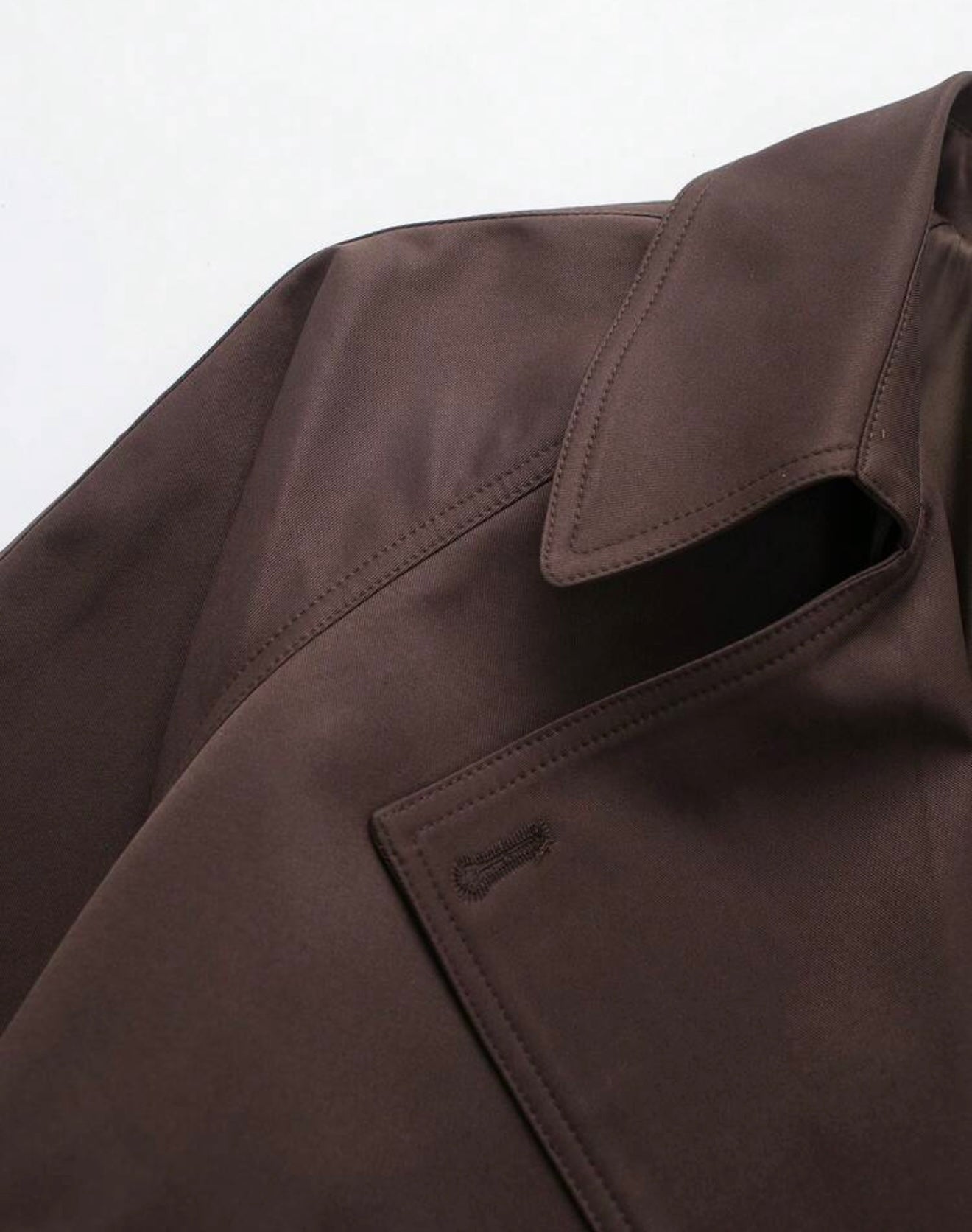 Old Money Lace-Up Vintage
Minimalist Short Brown Trench Coat Spring